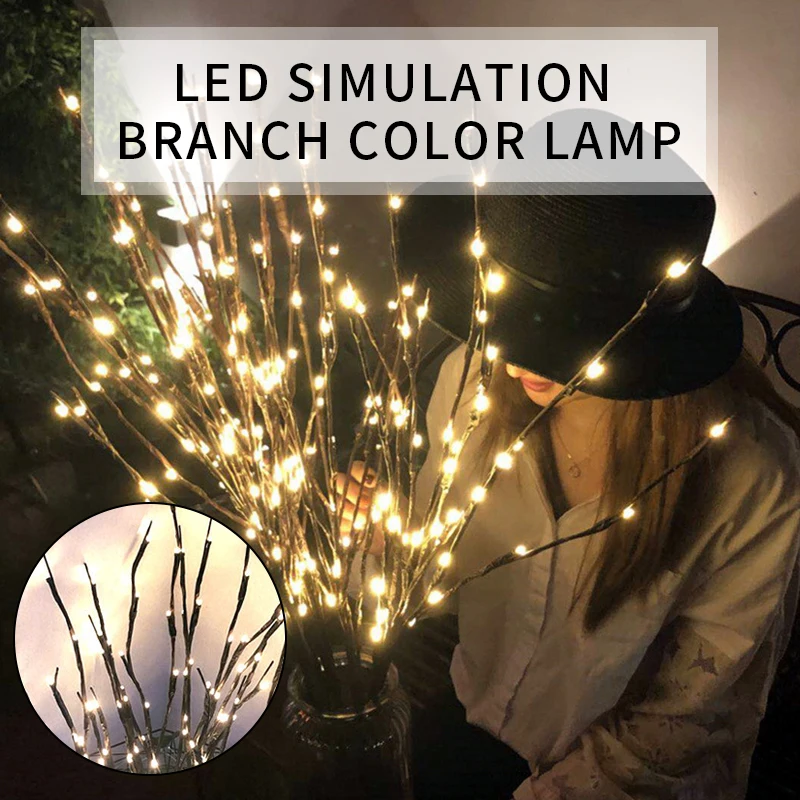 

LED Willow Branch Lamp Rose Simulation Orchid Branch Lights Tall Vase Filler Willow Twig Lighted Branch For Home Decoration