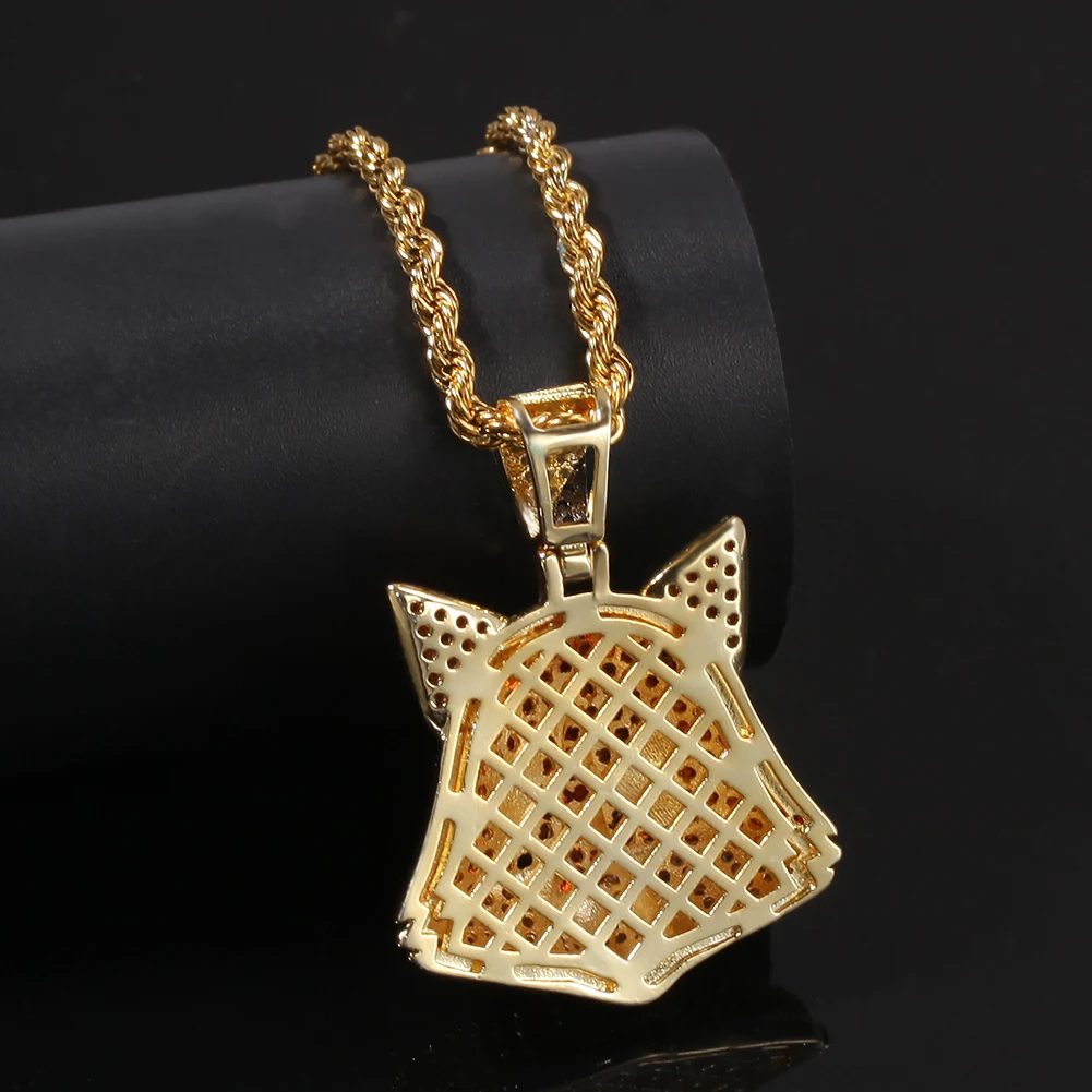 UWIN лиса Полный CZ кулон милый Bling медный материал ожерелье цепь Модные ювелирные изделия Хип-хоп