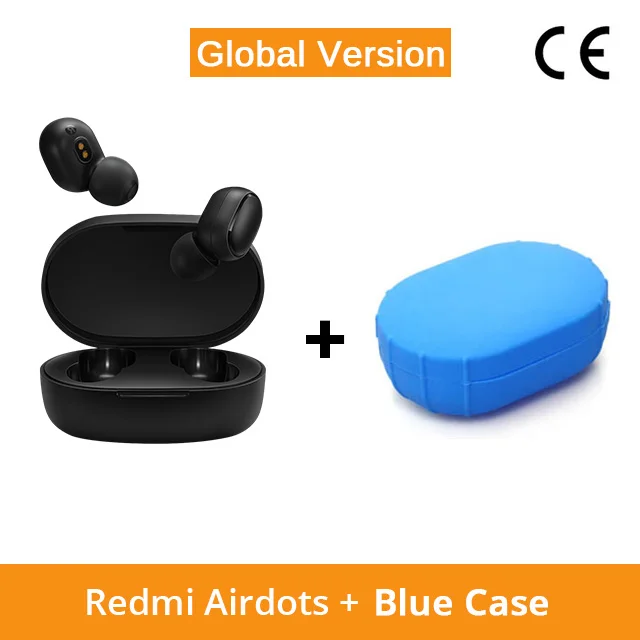 Add Blue Case Xiaomi Redmi AirDots наушники Bluetooth гарнитура 5,0 TWS истинный беспроводной стерео SBC милый мини-светильник наушники с автоматической зарядкой - Цвет: Add Blue Case