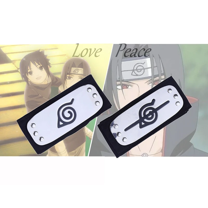 

2021 new headband cosplay Costumes Accessories toys Props Itachi akatsuki Anime headband Kakashi Peace Love