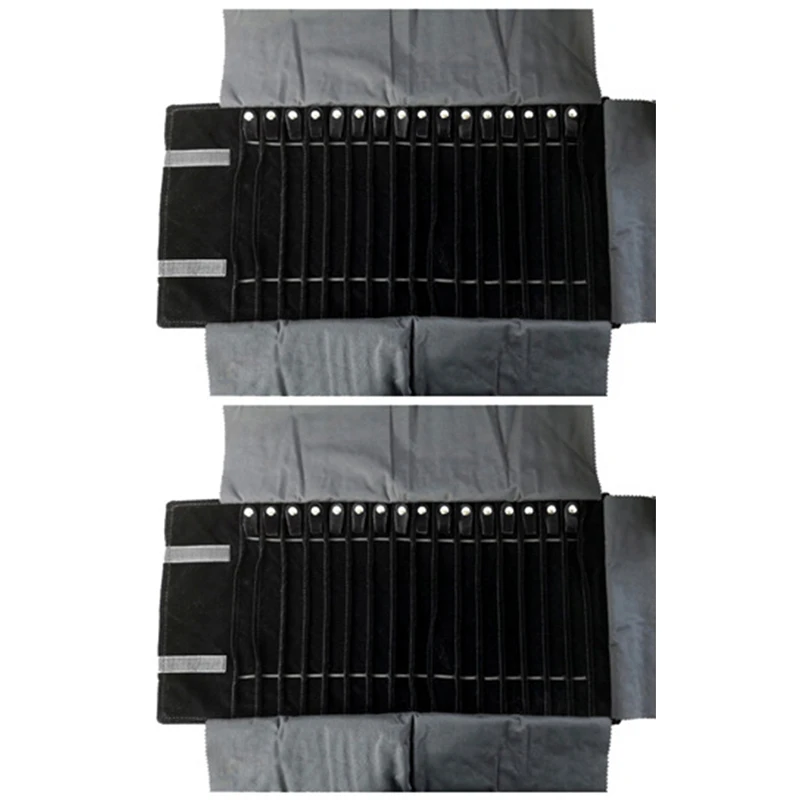 

2X Velvet Jewelry Roll Bag Storage Bag Storage Bag Portable Necklace Display Case