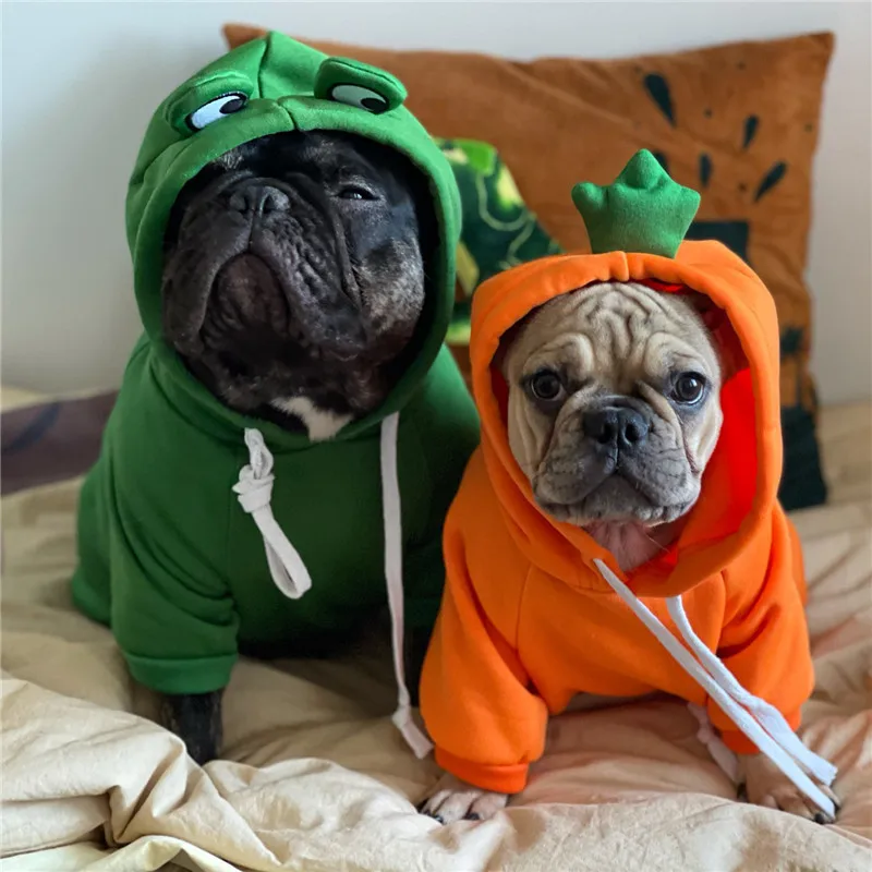 

Cartoon Cute Frog Dog Winter Warm Clothes Small Dog Hoodie Coat Chihuahua Dog Sweatshirt Bulldog Pet Costume Jacket