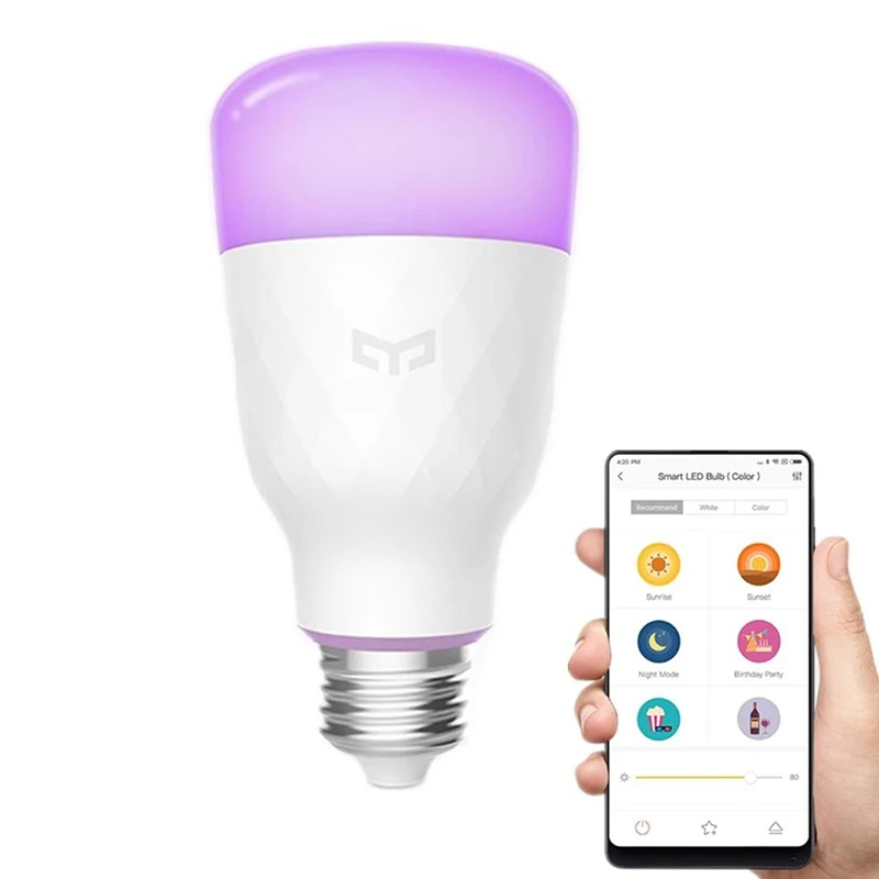 3 шт. YLDP06YL умная лампа Цвет Изменен 10 Вт RGB E27 Беспроводное управление WiFi умная лампочка от Xiaomi экосистема продукта