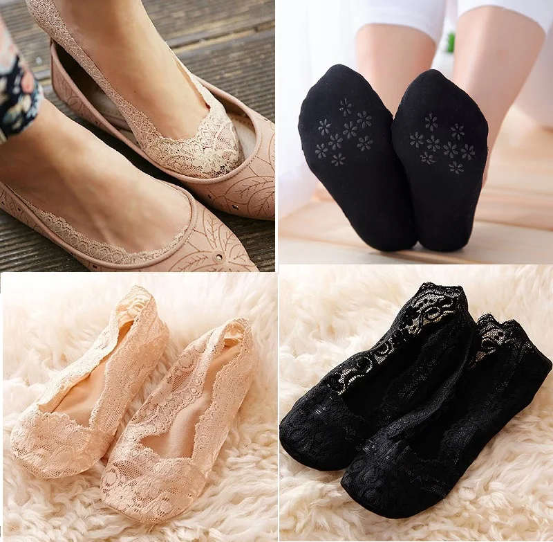 3 пара/лот повседневные не скользящие носки следки Модная обувь для женщин