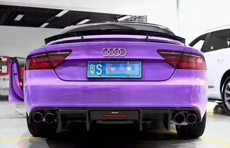 Автомобильный спойлер заднего бампера из углеродного волокна, автомобильный диффузор с лампой для Audi A7 S7 RS7 2012 2013