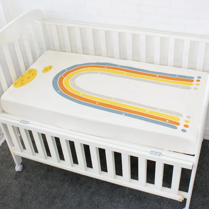 Простыня детская из чистого хлопка с фламинго мягкий воздухопроницаемый