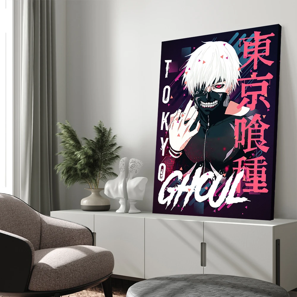 

Ken Kaneki постер из аниме «Токийский Гуль» на холсте, настенное искусство, картина для комнаты, эстетическое изображение, Подарочный постер, украшение для спальни, без рамки