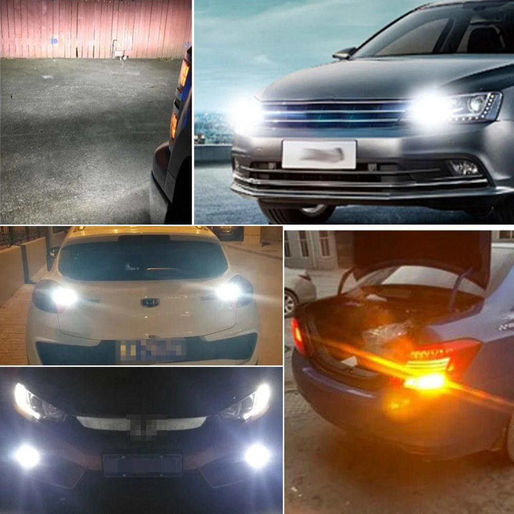 2 шт. Canbus 1156 1157 T20 7440 7443 3156 3157 4014 45 SMD Янтарный красный белый авто светодиодный