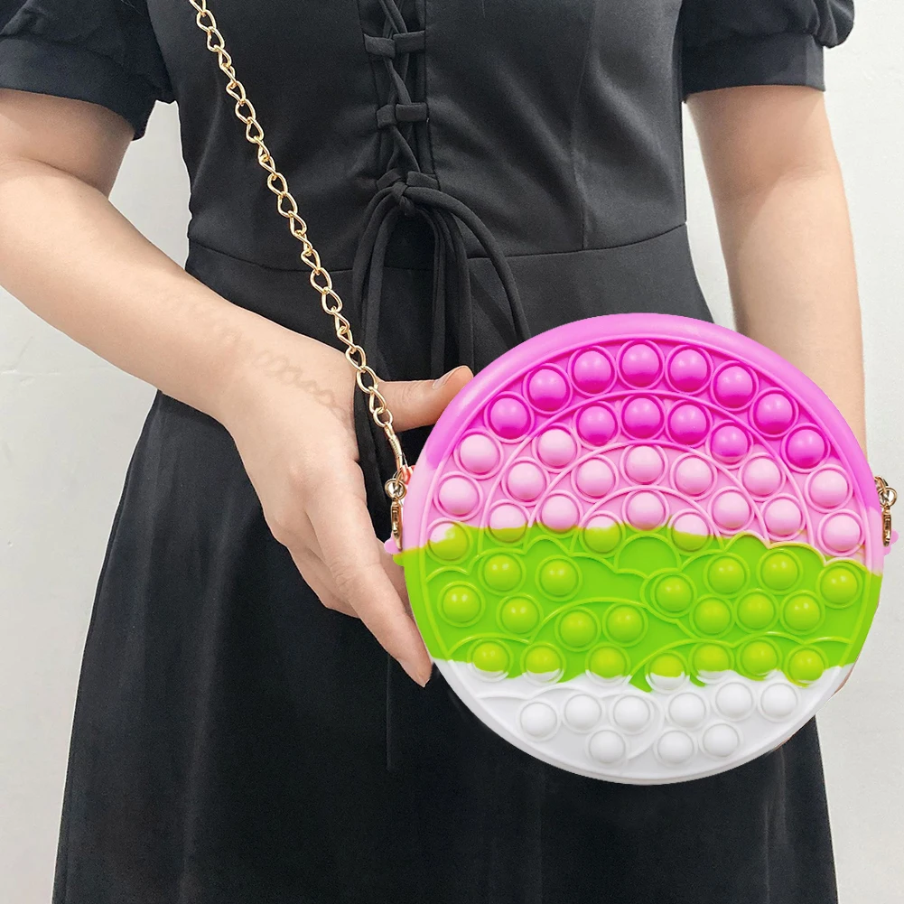 

Bubble Antistress Toys Adult Children Sensory Toy Reliever Cloud Push Bubble Bag Decompression Kid Press Chain Handbag