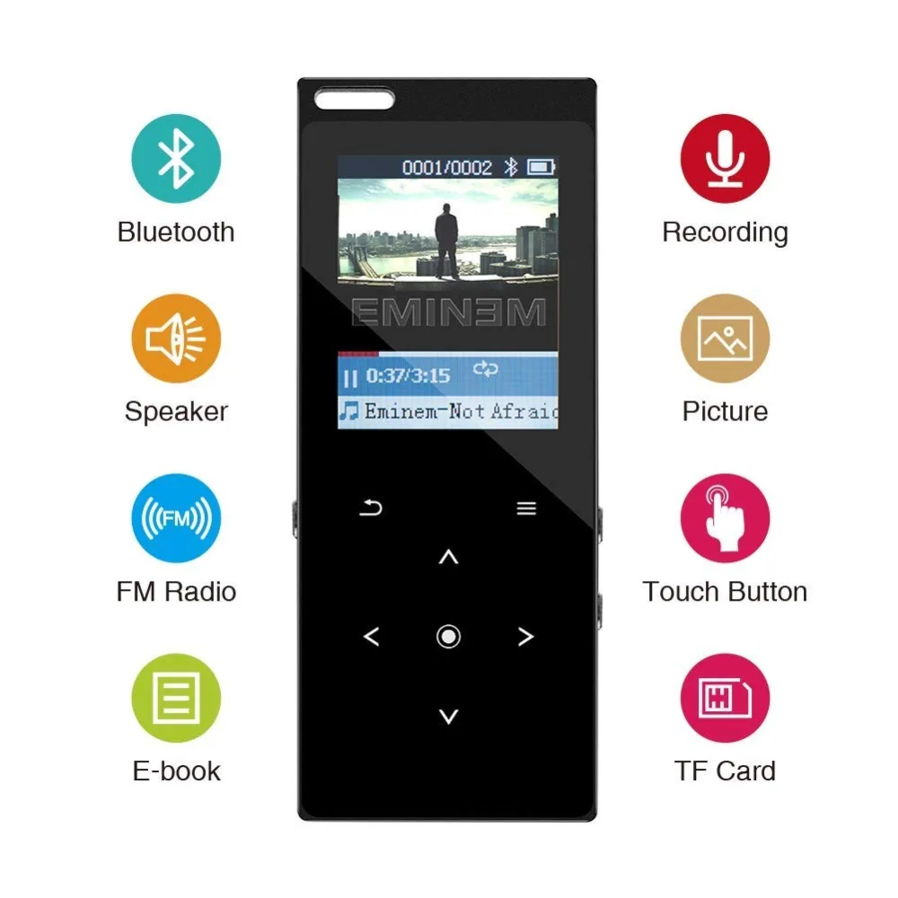 BENJIE S8 MP3 музыкальный плеер последняя версия Bluetooth MP3 PlayerTouch Кнопка без потерь звук Поддержка FM радио SD карта