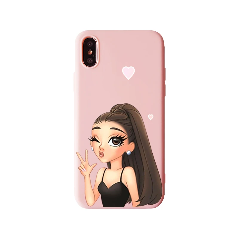 Ariana Grande God-женский розовый чехол для телефона iPhone XR XS Max 8 7 6s 6 Plus God-женский черный мягкий силиконовый розовый чехол