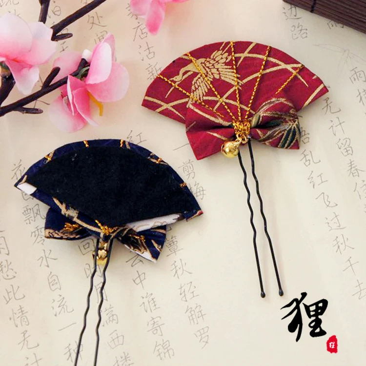 Tsuami Zaiku Fan заколка для волос Kanzashi традиционный японский цветочный стиль кимоно с бахромой аксессуар Гейша ручной работы бант Косплей