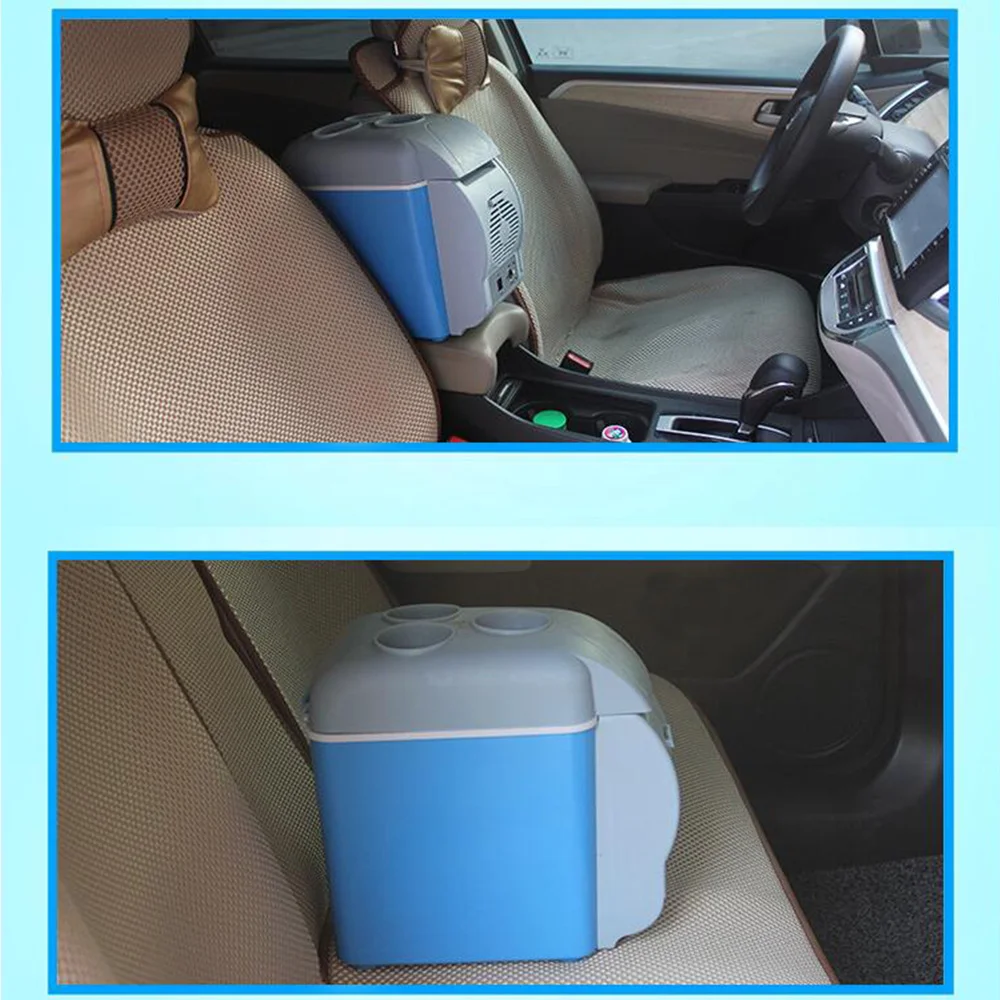 12V 7.5L Mini Car Fridge Cooler and Warmer Box for Vehicle (Blue) | Refrigerators