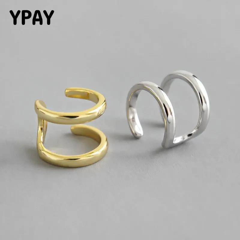 Женские серьги клипсы YPAY 1 шт. 100% однотонные из стерлингового серебра 925 пробы без