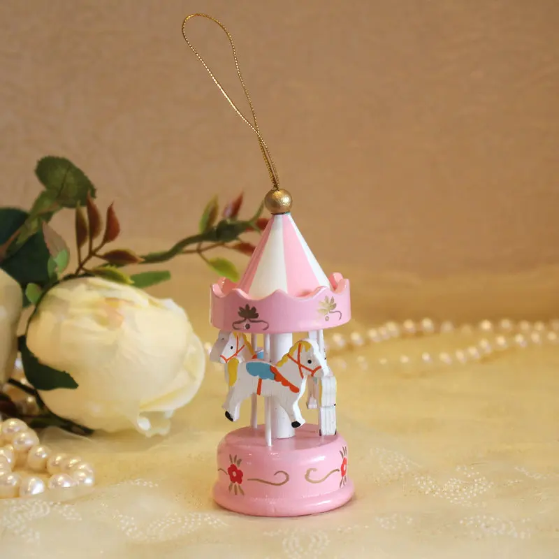 Мини-украшения деревянная подвеска в виде лошади Розовый Синий Рождественский