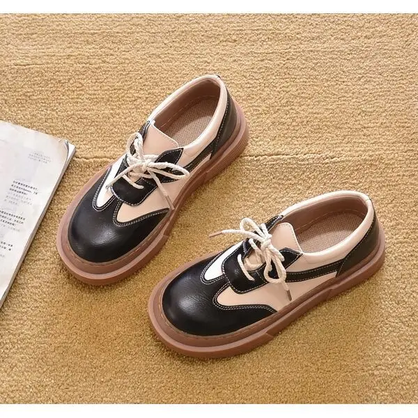 

2021 new European and American luxury designer women's leather shoesPU stitching fashion breathable non-slip women's shoes