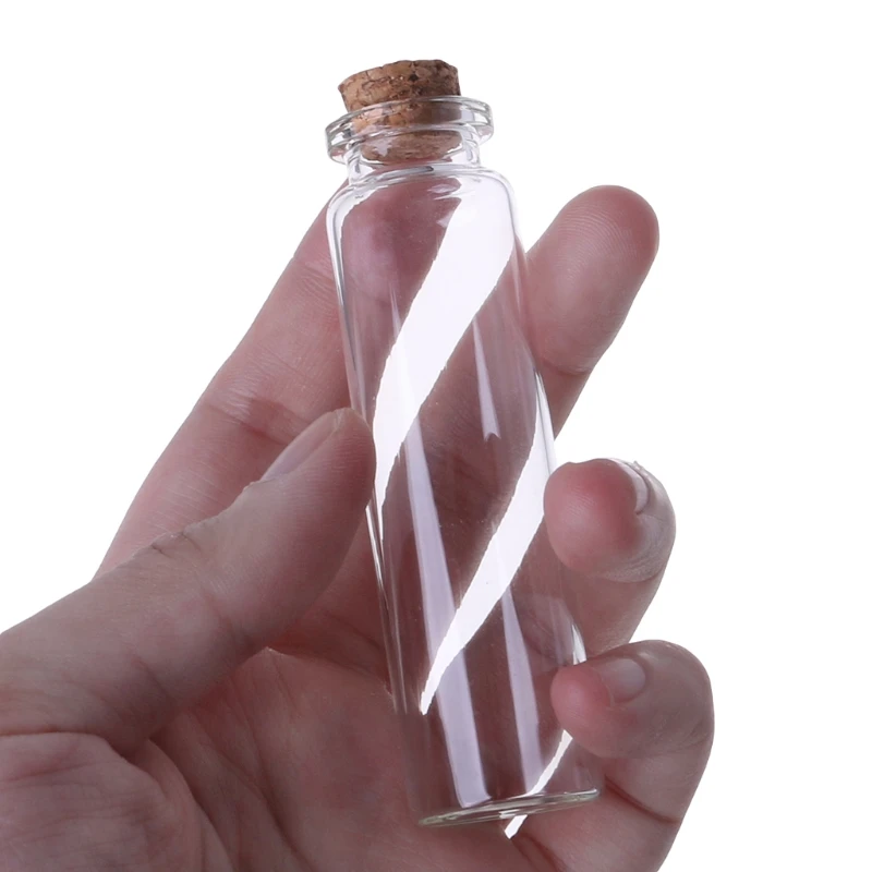 

10pcs/pack 20mL Mini Small Tiny Clear Cork Stopper Glass Bottles Vials Wholesale