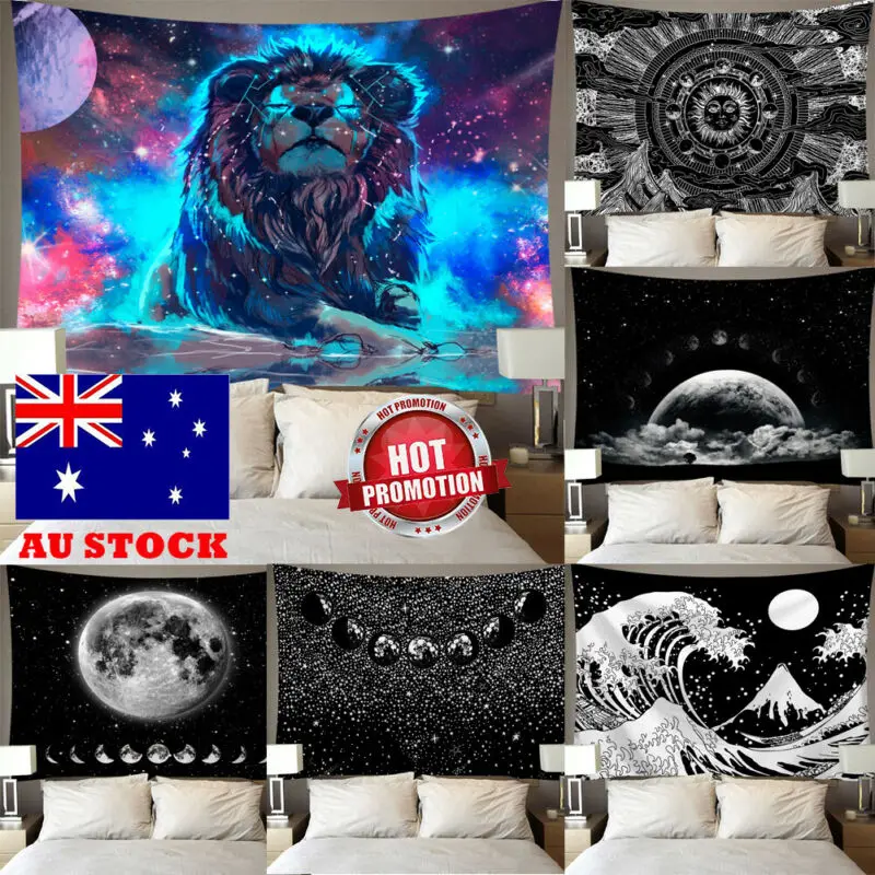 

Novelty Star Print Tapestry Wall Hanging Polyester Moon Pattern Blanket Home Decoration Tapestry