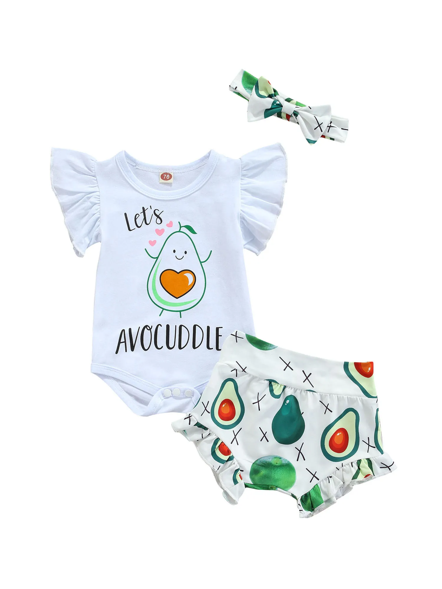 

Детская одежда для младенцев, контрастный комбинезон для девочек с летающим рукавом и круглым вырезом, короткие брюки, повязка на голову с б...