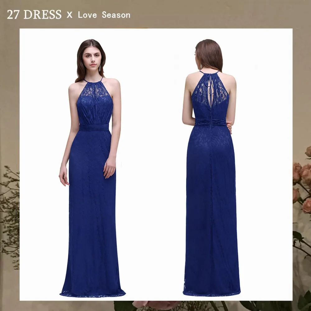 

robe de soirée de mariage Halter Lace Long Evening Dress Chiffon Wedding Party Event Dress vestidos de noche