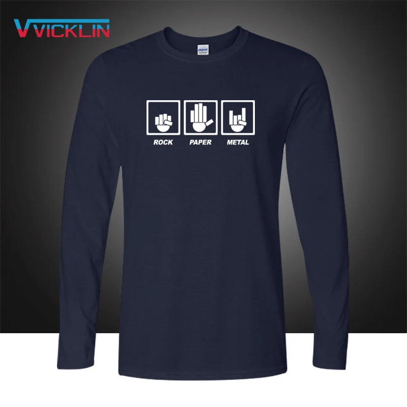 Мужская хлопковая футболка с длинным рукавом Повседневная большого размера в