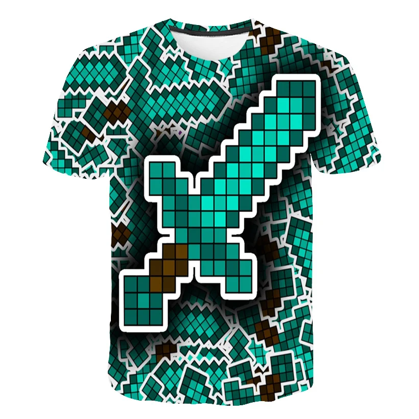 

2021 NEW My World Popular Kids Printing T-shirt Kawaii Zombie Cartoon Streetwear Hip-Hop T Shirts The Game Toy Boys Girls Top