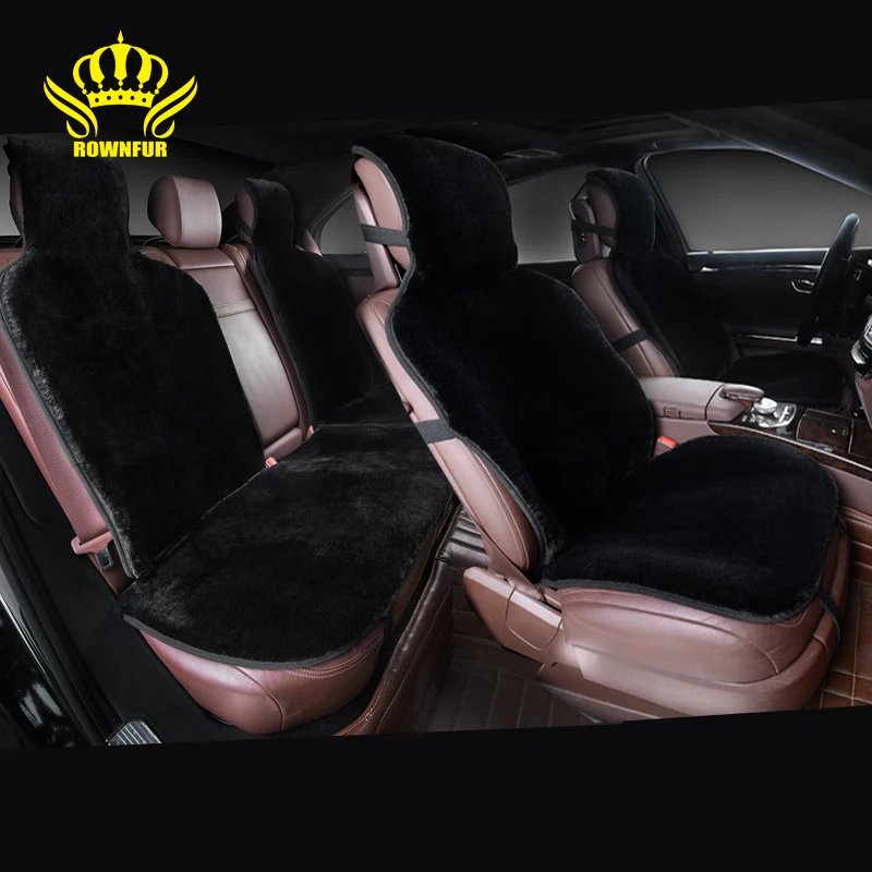 Rownfur 100% натуральный мех австралийской овчины сиденье автомобиля охватывает
