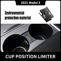 1pc blqxtsl abs plastic interior modification car water cup slot slip limit clip for 2021 tesla model 3 model y cup stopper