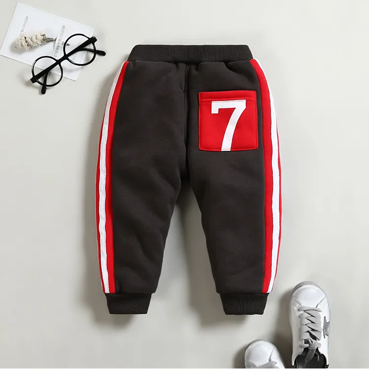 Boys Warm Pants Winter New Kids Casual Cotton Thicken Plus Velvet For Girls Children Sports Trousers 1-2-3-4-5 Years | Детская одежда и