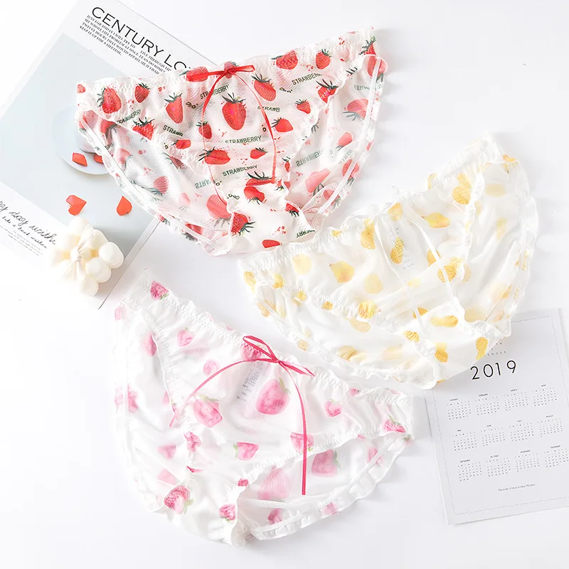 Дышащие кружевные Хлопковые женские трусики с принтом маргариток сексуальное