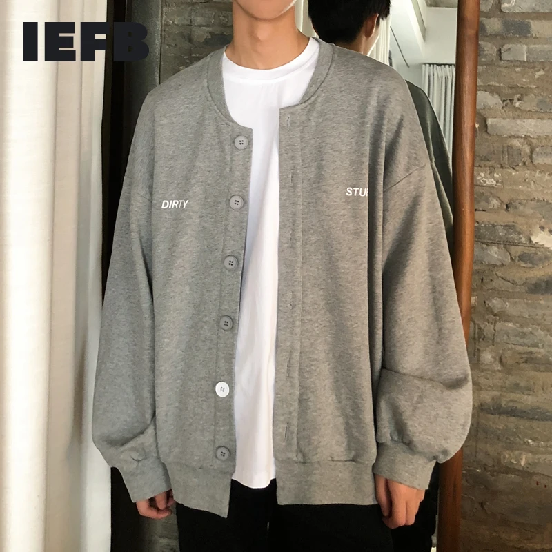 

IEFB Men's 2021 Spring And Autumn New Loose Long Sleeve Youth Pop Korean Version Button Cardigan Ins Trend Coat Casual Clothes