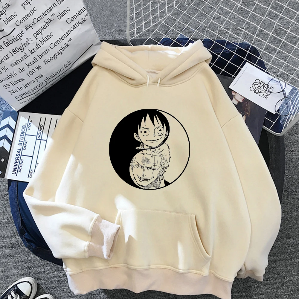

90s Japanese Anime One Piece Luffy Zoro Graphic Hoodies Men and Women Unisex Oversized Funny Cartoon Sweatshirt Hoody Male 2021