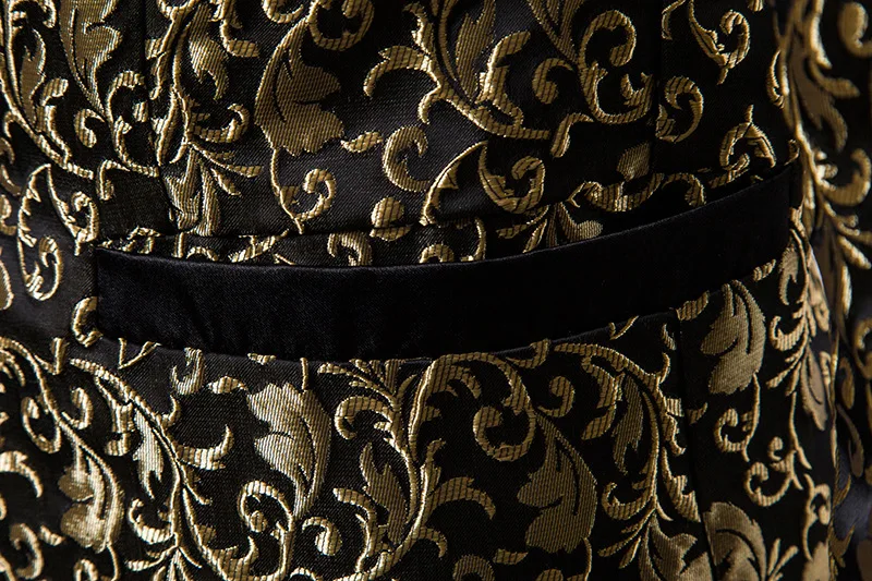 

Men's LAPEL SUIT Top Single Button Blazers Jacquard Suit Jacket Red White Black Golden Coat Jacket For Men Plus Size XXL