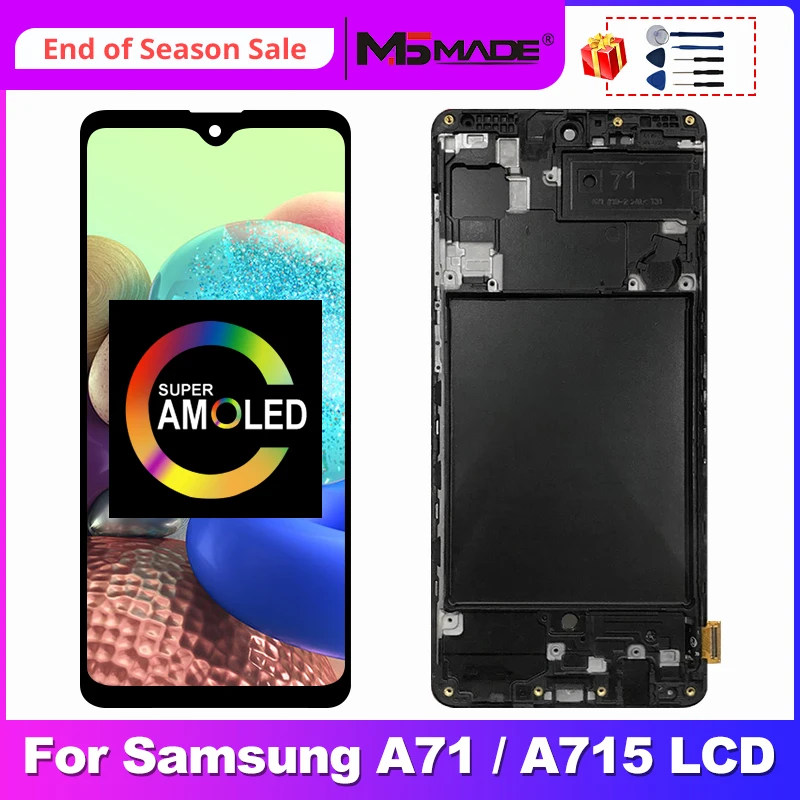 Супер AMOLED для Samsung Galaxy A71 LCD SM A715F/DSN A715F/DS дисплей сенсорный экран дигитайзер Замена