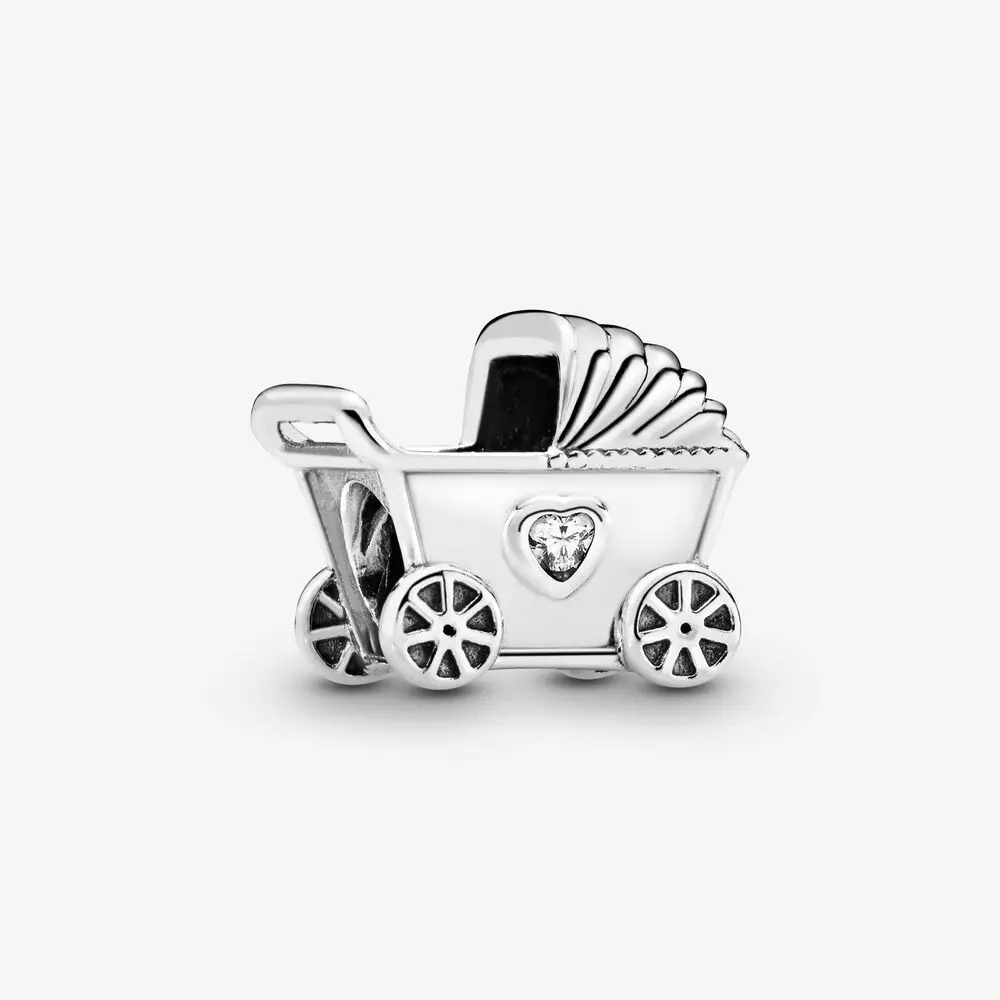 

Fits Pandora Bracelet 925 Sterling Silver Baby Pram Charm Metal Beads for Jewelry Making DIY Gift Berloques