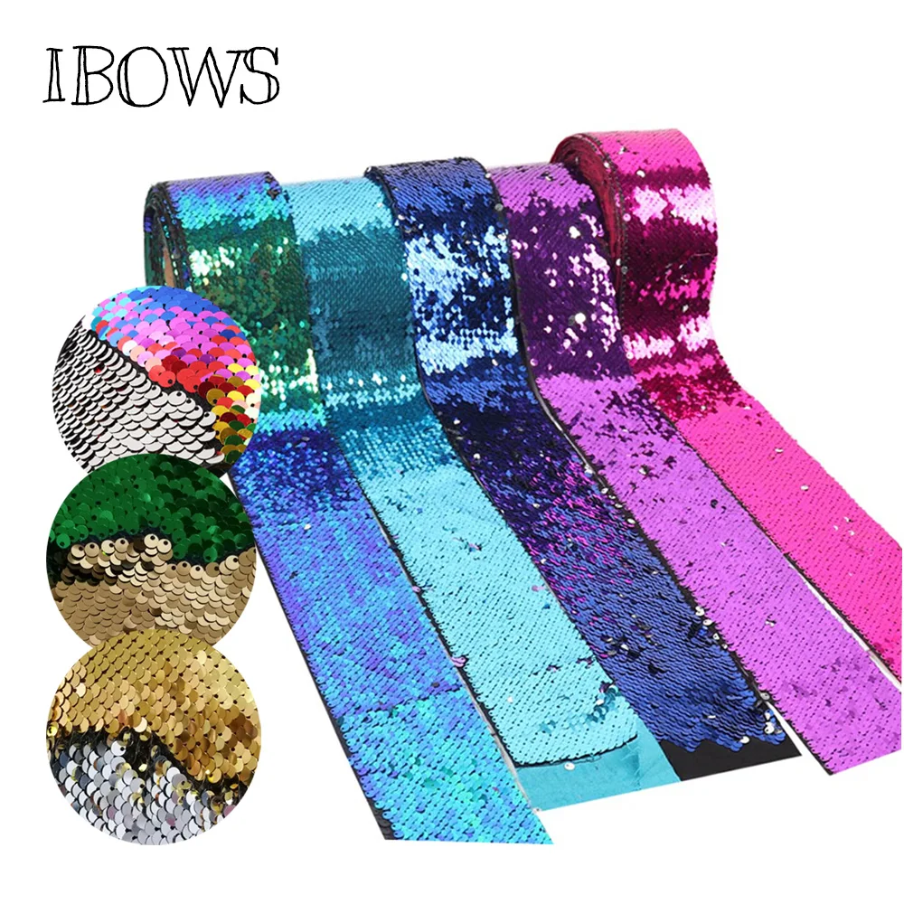IBOWS 2 ярда 75 мм реверсивная лента с блестками Лазерная лампа для ремня своими