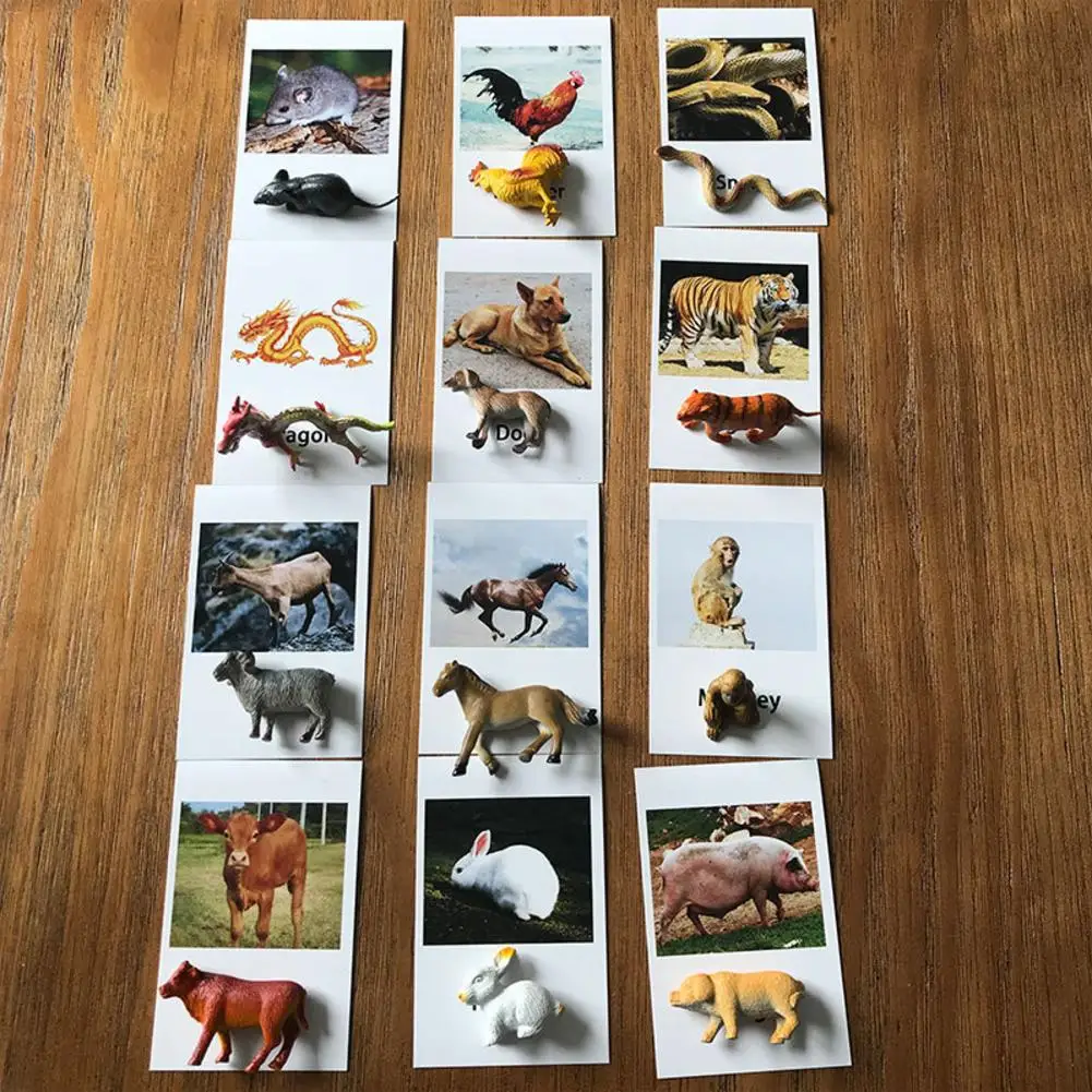 Когнитивные животные английские карты игрушки обучающие фигурки животных с
