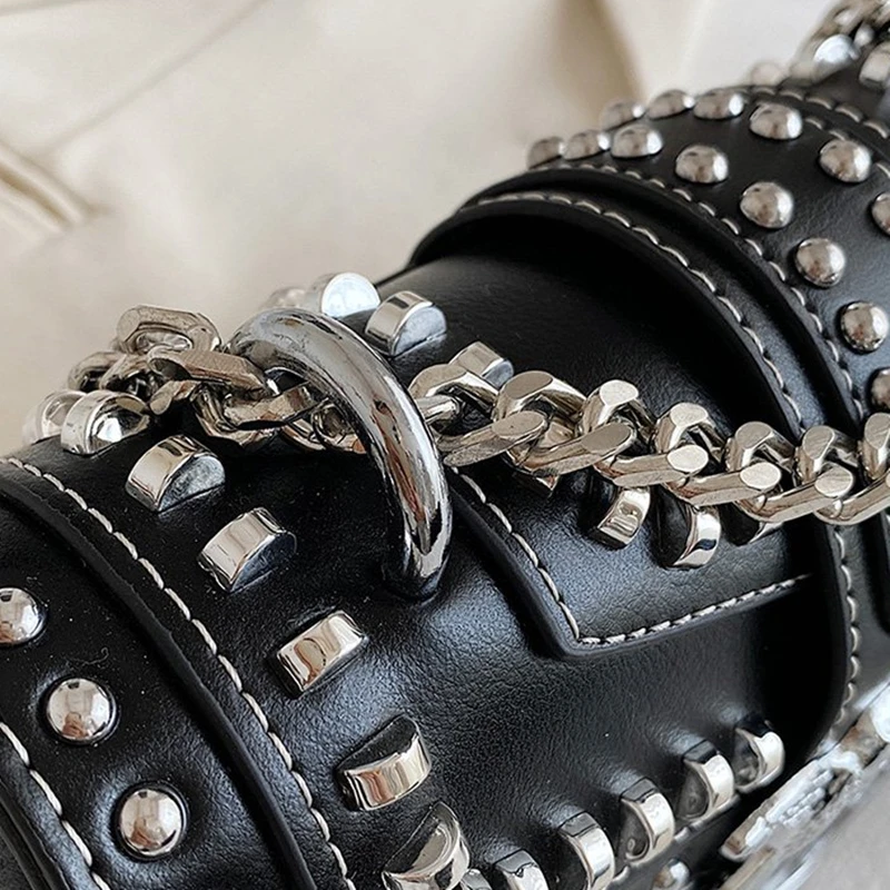 

Ladies Messenger Bag Luxury Brand New Fashion Rivet Chain Bag Ladies Wallet and CC Chain Wallet Designer Handbag