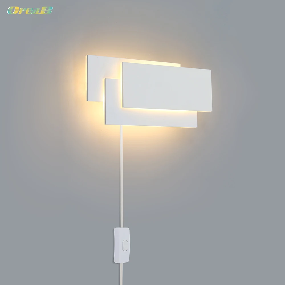 OREAB 2 шт. декоративная домашняя настенная лампа с выключателем светодиодные