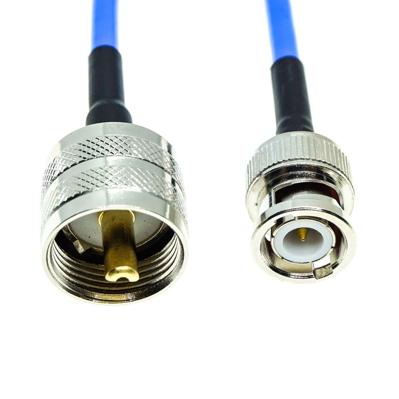 Полугибкий коаксиальный кабель с разъемом BNC папа на UHF PL259 RG402 0 141 дюйма 50 ом синий