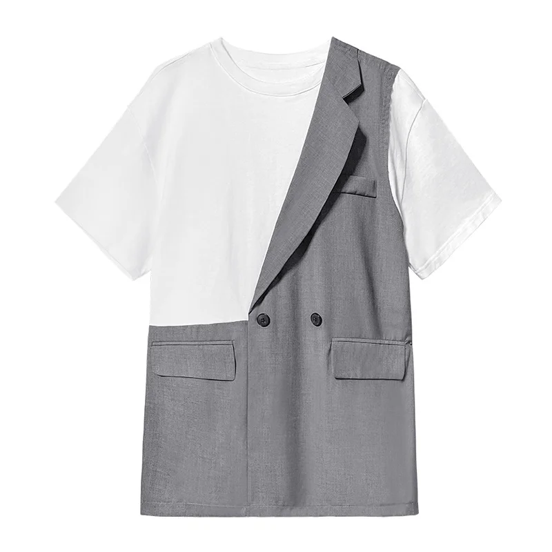 

XUXI Women Dress Streetwear Loose Slimming Irregular Stitching Fashion Loose Casual Short Skirt summer 2021 E2499