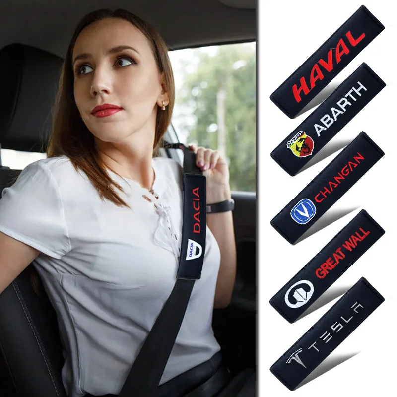 

2pcs Car Badges Cotton Seat Belts Shoulder Protection Pads Decorative for Lada 2105 VESTA Niva 2121 Parachoque Car Accessories