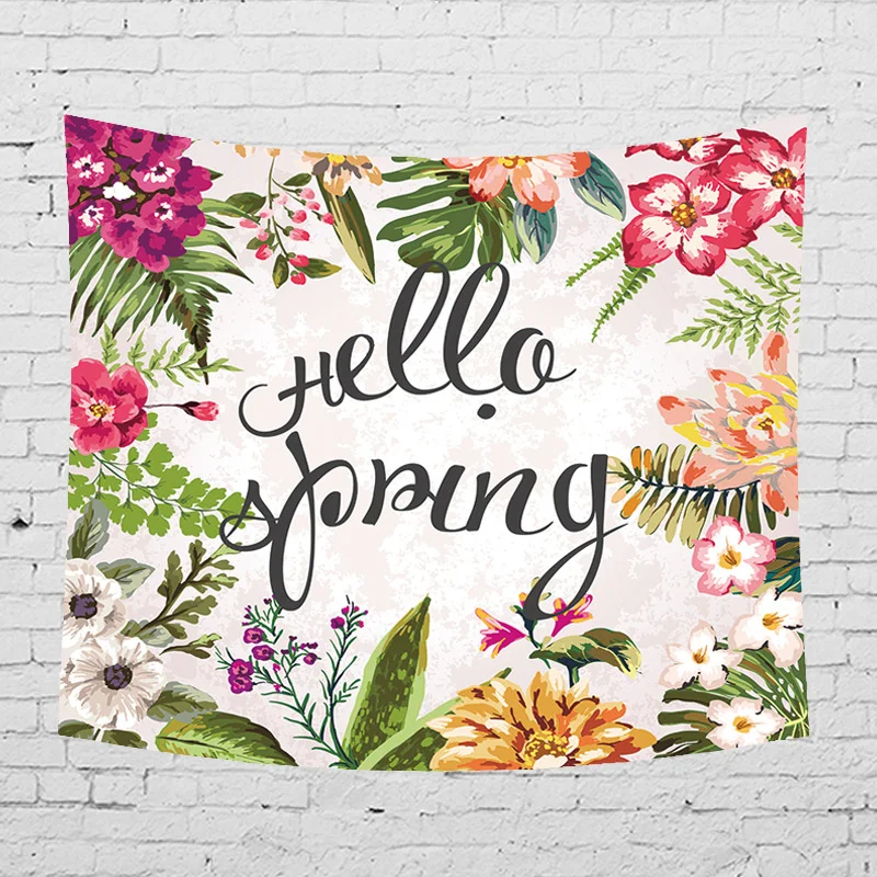 Настенный гобелен с цветами Большие буквы спальный коврик настенный принт