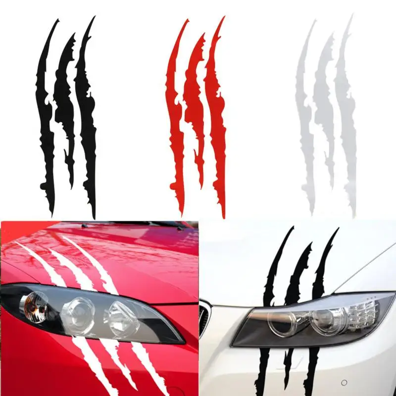 

Auto Car Sticker Reflective Monster Claw Scratch Stripe Marks Headlight Decal