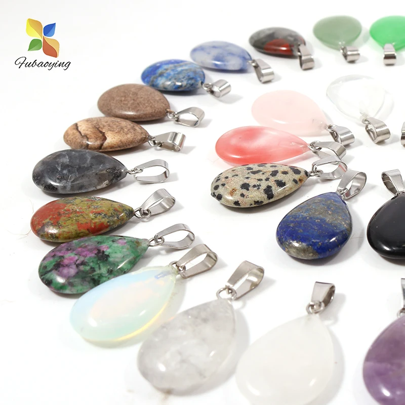

Natural Stones Necklace Pendants And Necklaces Women Men's Couple Pendants 30Pcs 16mm Necklace For Jewelry