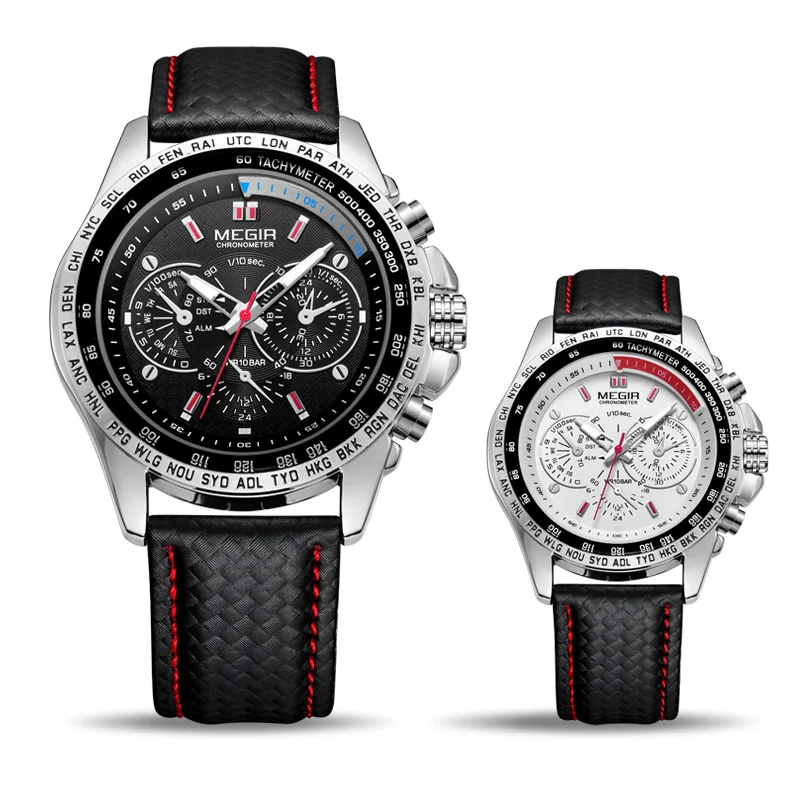 Часы наручные MEGIR Мужские кварцевые Оригинальные спортивные брендовые Роскошные