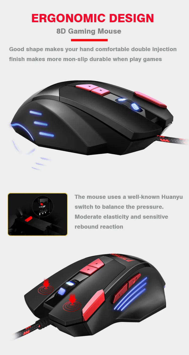 Usb-кабель оптическая электрическая игровая мышь 7 ключей Люминесцентная респираторная лампа огнеупорный ключ перекрестная специальная компьютерная фурнитура