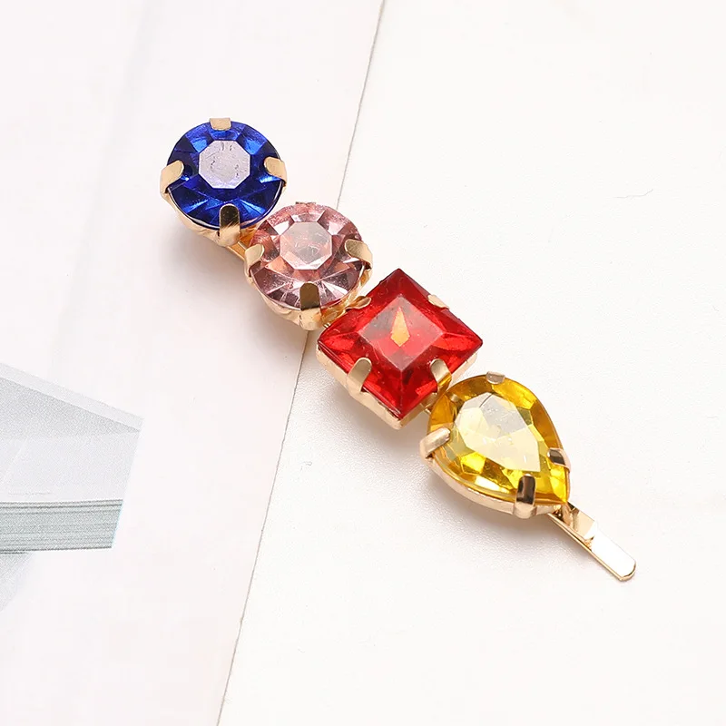 С украшением в виде кристаллов для волос ручной работы BB клип темперамент челка