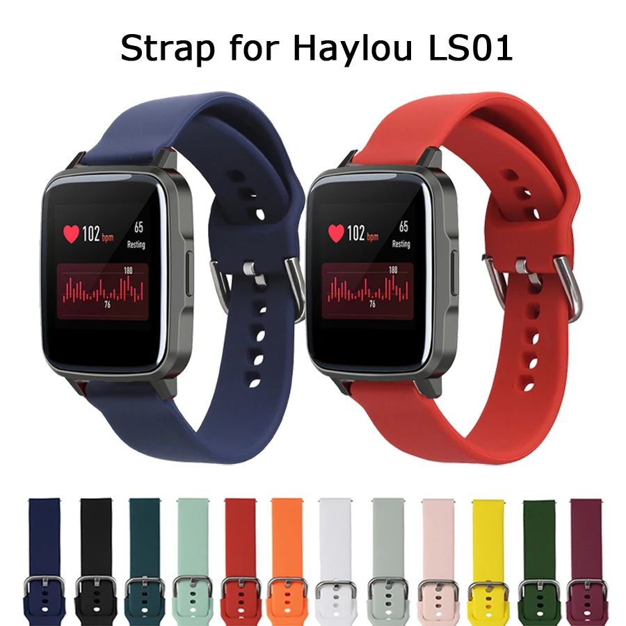 Силиконовый сменный ремешок для Haylou LS01 ремень браслет Смарт часы