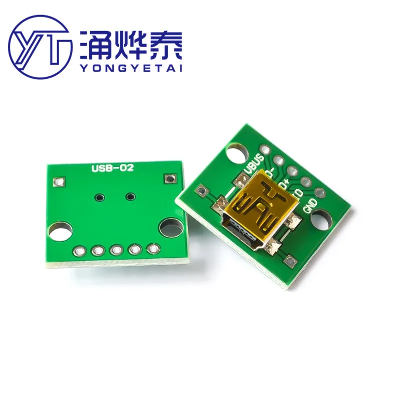 YYT USB для DIP гнездовой разъем патч MINI5P до 2 54 мм прямой штекер сварная плата